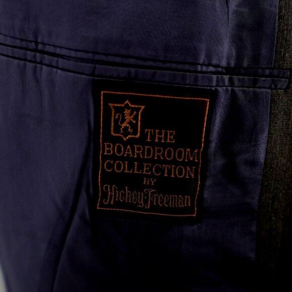 Hickey Freeman The Boardroom Wool Blend Beige Birdseye 2 Button Blazer 40R W/ Br - Picture 10 of 14